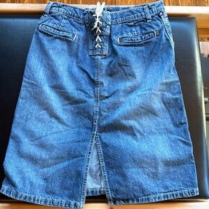 Ralph Lauren HP✨ laced back denim blue jean skirt